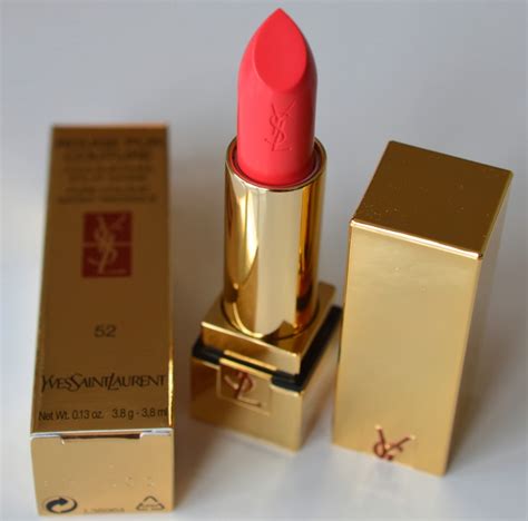 ysl rouge pur couture in no. 52 rosy coral|YSL rosy coral 52.